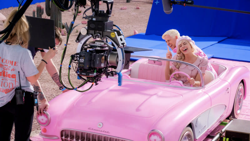 Behind the scenes shot of ‘Barbie.’