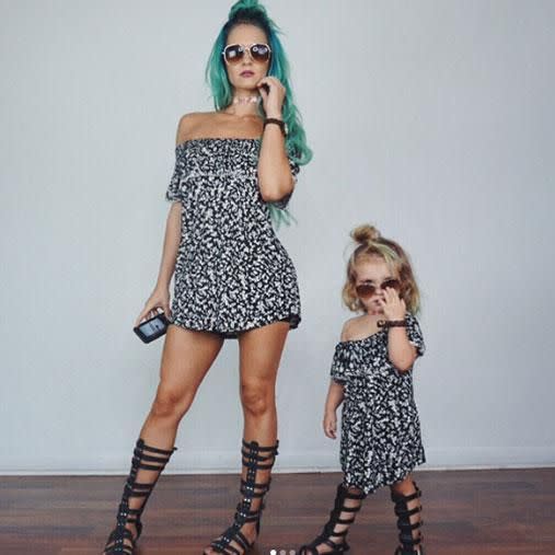 No doubt the toddler wanted to follow in her mum's fashionable footsteps. Photo: Instagram