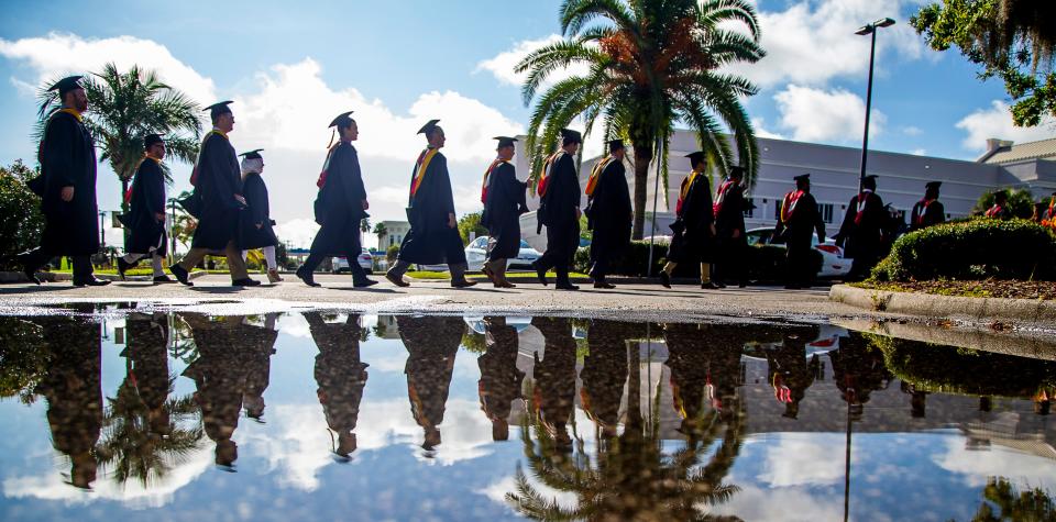 Florida Tech graduate and undergraduate students from across the country and around the world participate in summer 2022 commencement ceremonies.