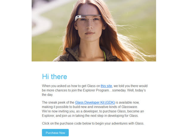 Google Glass invitation for developers