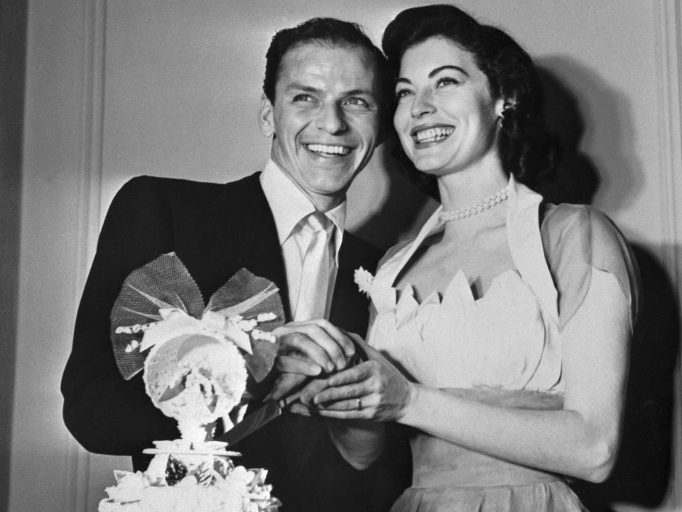 Frank Sinatra and Ava Gardner at Wedding