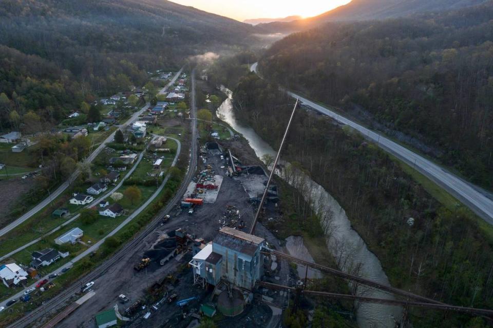 The sun rises over Totz, Ky., on Sunday, April 14, 2024.