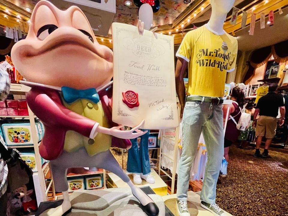 mr toad merchandise at disney world for 50th anniversary