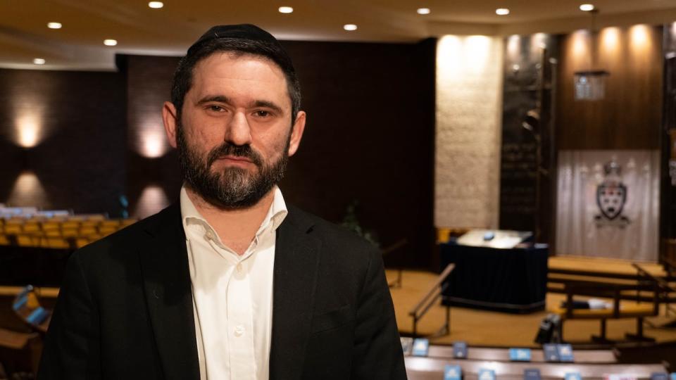 Rabbi Idan Scher says he alerted police after receiving a phone call late last week that included threats and antisemitic comments. (Jean Delisle/CBC - image credit)