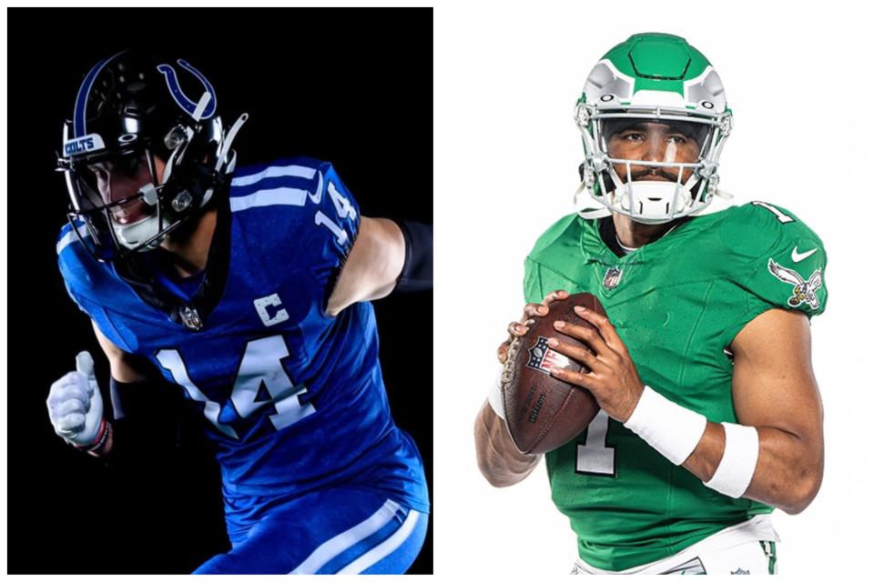 Indianapolis Colts and Philadelphia Eagles new uniforms