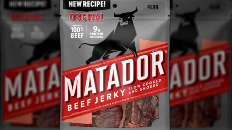 Matador original beef jerky package