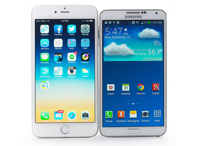 iphone 6 plus and note 3