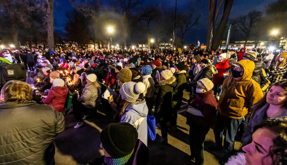 A massive crowd attends a candlelight vigil for those affected by the Waukesha Christmas Parade tragedy in Cutler Park for on Nov. 22. The event was hosted by the Association of Waukesha Congregations with participation by the Brookfield-Elm Grove Interfaith Network (BEGIN) and the Interfaith Conference of Greater Milwaukee.