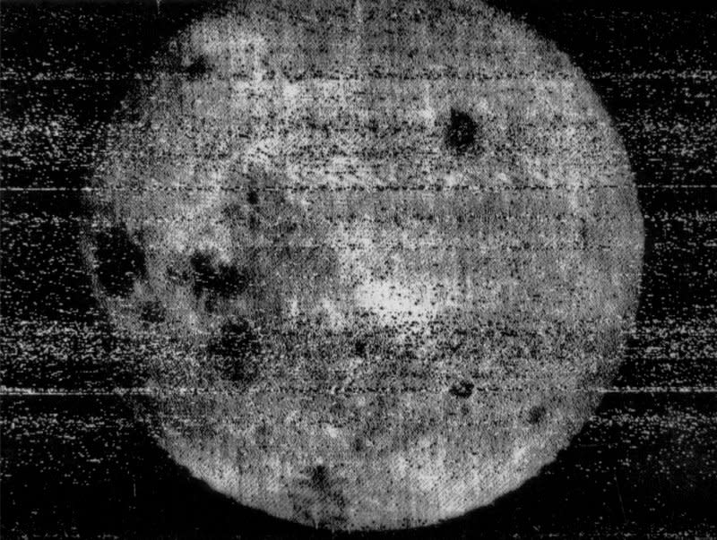 The first image of the far side of the moon was taken by the Soviet spacecraft, Luna 3, on October 7, 1959, and transmitted back to earth on October 18. File Photo by NASA