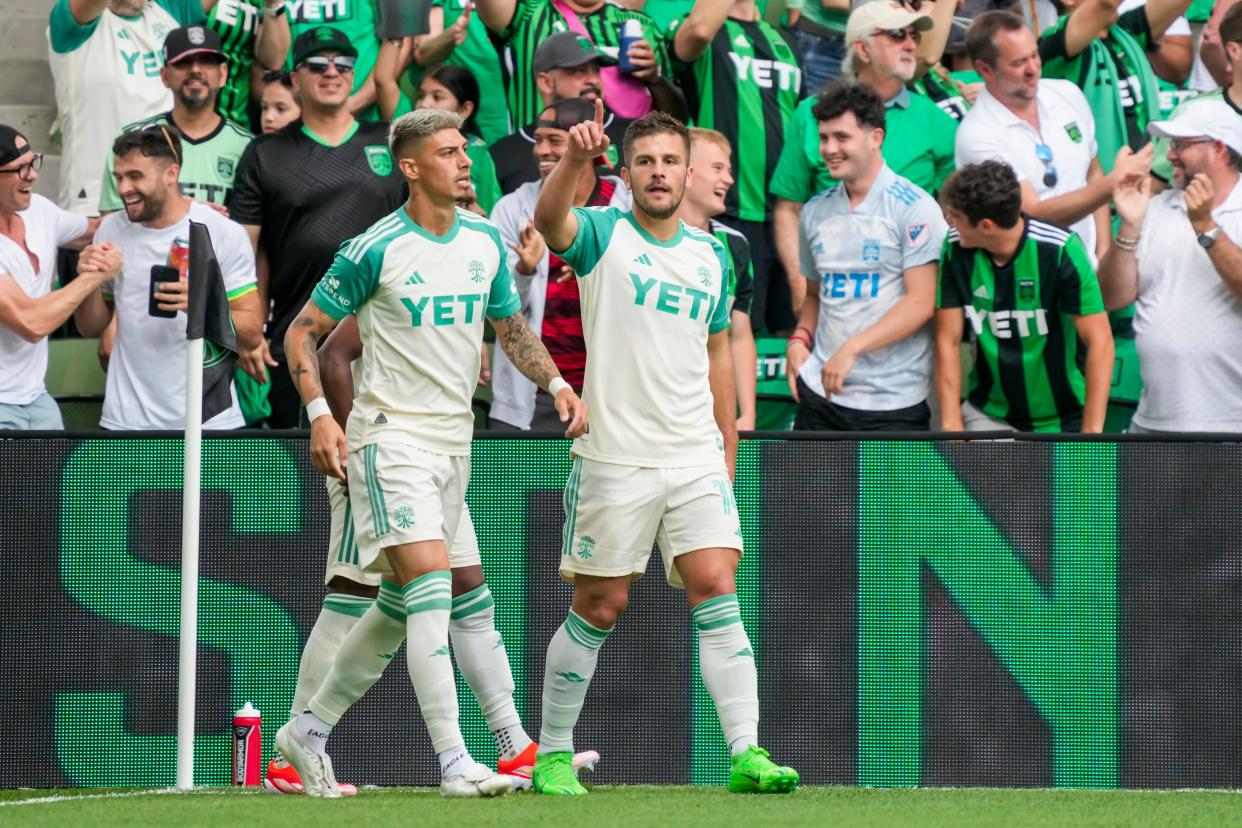 Diego Rubio broke through for the first goal of Austin FC's 2-0 victory Saturday.