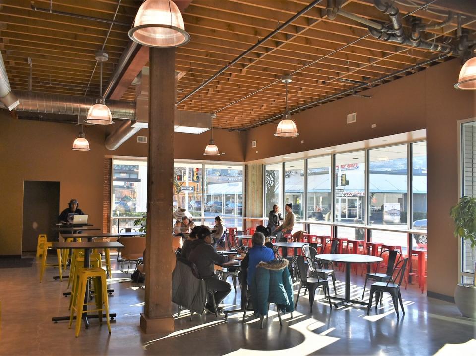 The inside of Boona Boona, looking southeast toward 3rd Street and Williams Avenue.