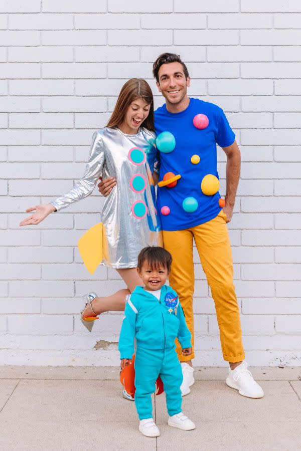 <p>You three likely want to look out of this world on Halloween this year. If so, jet off in these adorable space outfits. </p><p><a class="link " href="https://www.amazon.com/IWEMEK-Sparkle-Glitter-Bodycon-Cocktail/dp/B0796N742H/?tag=syn-yahoo-20&ascsubtag=%5Bartid%7C10055.g.28073110%5Bsrc%7Cyahoo-us" rel="nofollow noopener" target="_blank" data-ylk="slk:SHOP SILVER DRESS;elm:context_link;itc:0;sec:content-canvas">SHOP SILVER DRESS</a></p><p><a class="link " href="https://www.amazon.com/FloraCraft-Styrofoam-Balls-2-Inch-Package/dp/B001685PEQ?tag=syn-yahoo-20&ascsubtag=%5Bartid%7C10055.g.28073110%5Bsrc%7Cyahoo-us" rel="nofollow noopener" target="_blank" data-ylk="slk:SHOP STYROFOAM BALLS;elm:context_link;itc:0;sec:content-canvas">SHOP STYROFOAM BALLS</a></p><p><em><a href="https://studiodiy.com/2018/10/03/diy-space-family-costume/" rel="nofollow noopener" target="_blank" data-ylk="slk:Get the tutorial at Studio DIY »;elm:context_link;itc:0;sec:content-canvas" class="link ">Get the tutorial at Studio DIY »</a></em></p>