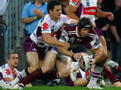 The iconic moment of Manly's 40-0 demolition of Melbourne in the 2008 grand final, Steve Menzies' unlikely try in the corner was the perfect farewell present. The game was Menzies' 349th and last in first grade before he left for the UK Super League.