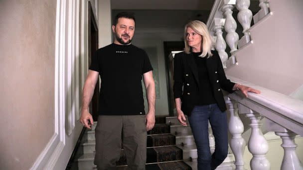 PHOTO: ABC News' Chief Global Affairs Correspondent Martha Raddatz interviews Ukrainian President Volodymyr Zelenskyy in Kyiv. (Yuriy Boyko/ABC News)