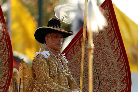 Thailand's newly crowned King Maha Vajiralongkorn is seen during his coronation procession, in Bangkok, Thailand May 5, 2019. REUTERS/Jorge Silva