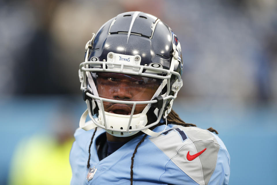 D'Onta Foreman #7 of the Tennessee Titans is no longer an NFL free agent