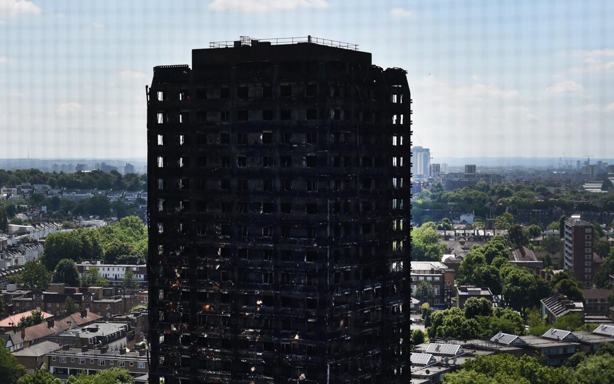 The fire-ravaged Grenfell Tower in North Kensington - EPA