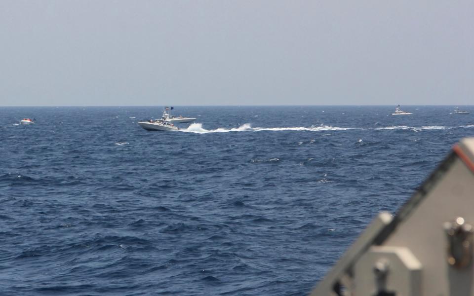 An Iranian fast in-shore attack craft was close to US vessels in the strait - AP