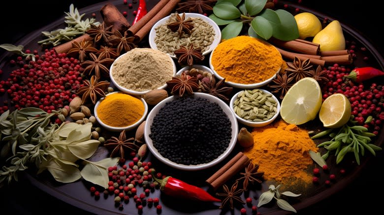 variety of spices 