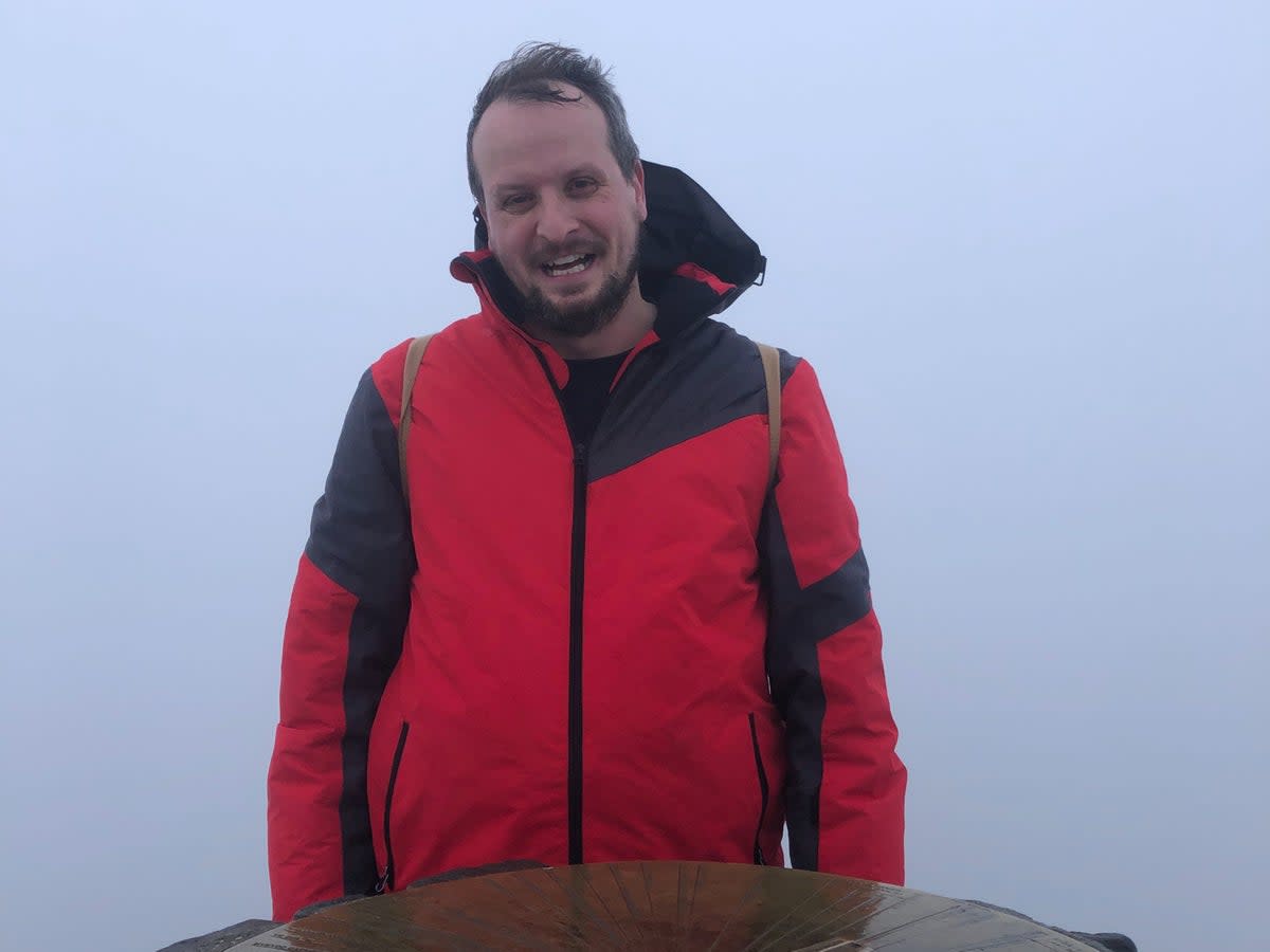 Daniel was rewarded with murky views at the summit (Daniel Fahey)