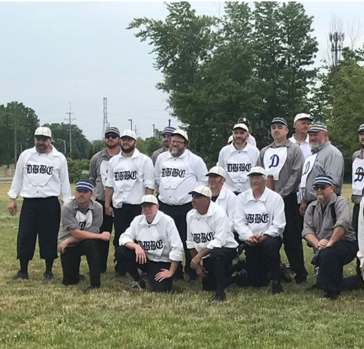 The Brownstown Volunteers vintage baseball team.