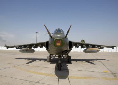 The Sukhoi Su-25 aircraft is seen at an air base in Baghdad March 26, 2015. REUTERS/Khalid al-Mousily