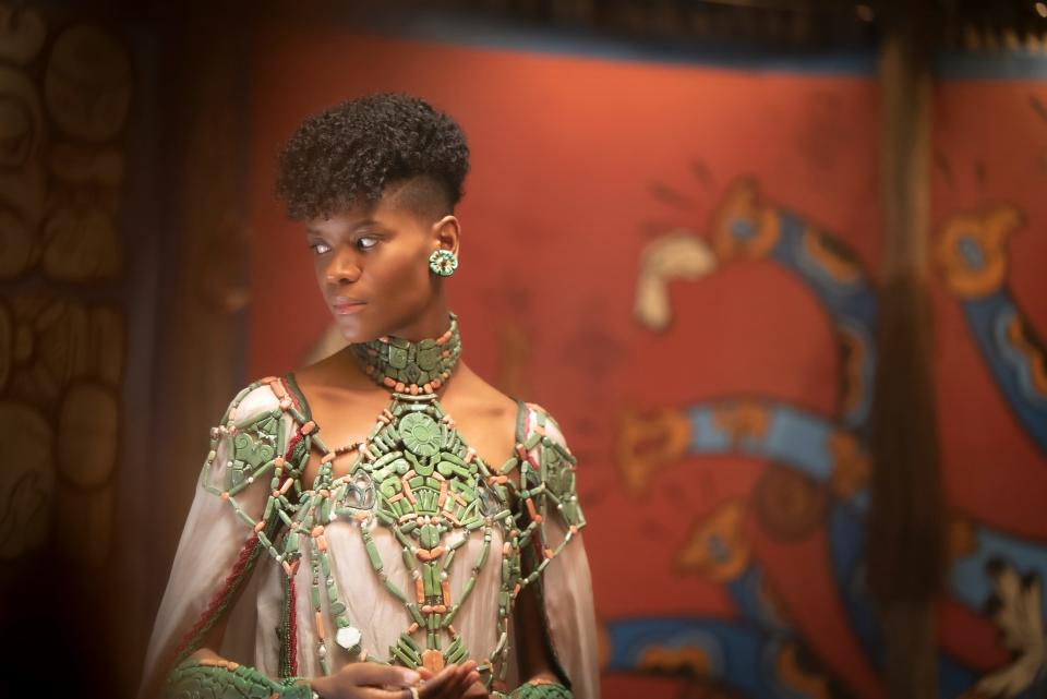 Shuri (Letitia Wright) mourns her brother and faces a new threat to her homeland in the Marvel superhero sequel "Black Panther: Wakanda Forever."