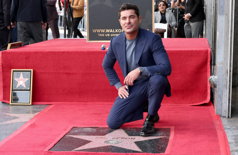 Zac Efron paid tribute to Matthew Perry at his Hollywood Walk of Fame ceremony credit:Bang Showbiz