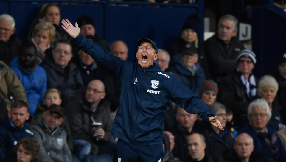 The West Brom Manager was clearly frustrated with his teams defending.