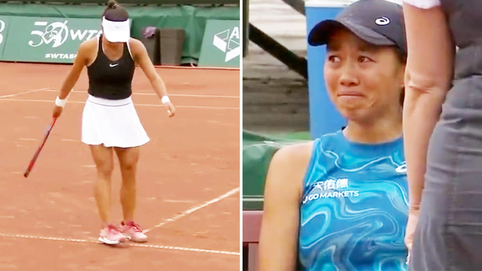 Amarissa Toth and Zhang Shuai, pictured here on the tennis court.