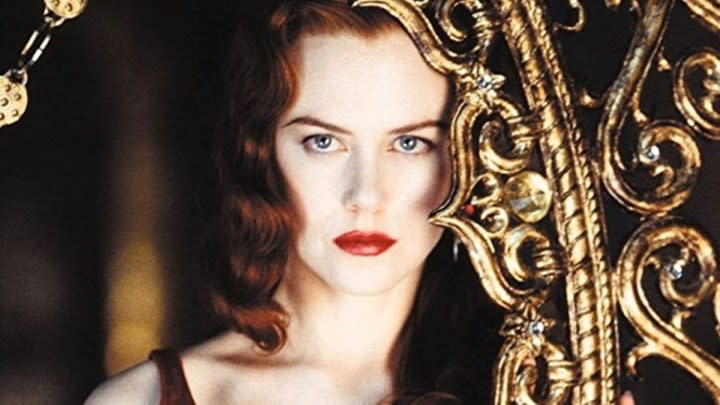 A close-up of Nicole Kidman as Satine looking serious in Moulin Rouge!