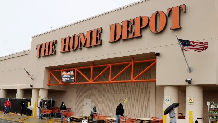 The National Labor Relations Board alleges that a Home Depot worker in Minneapolis was forced to quit after he wore the “Black Lives Matter” slogan on his work apron. (Photo by Al Bello/Getty Images)