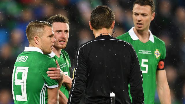 Northern Ireland weren't happy. Image: Getty