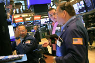 NEW YORK, NEW YORK - AUGUST 10: Traders work on the floor of the New York Stock Exchange during morning trading on August 10, 2023 in New York City. Stocks opened higher after the release of inflation data by the Bureau of Labor Statistics showed prices rose 3.2 percent in July from a year ago marking the first increase after 12 months of steady declines. Overall inflation has dropped from last summer’s peak of 9.1 percent. (Photo by Michael M. Santiago/Getty Images)