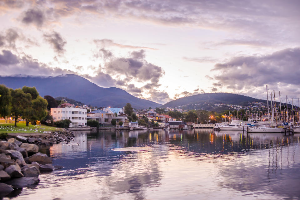 Enjoy the sunset in Hobart. Image: Getty