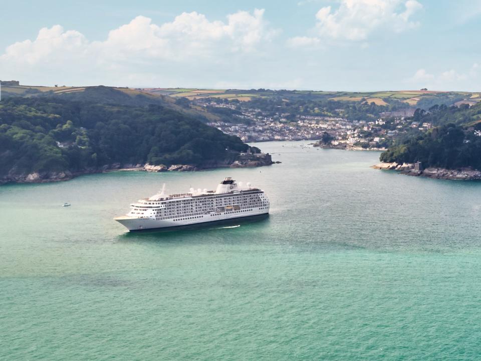 A photo shows The World residential cruise ship sailing. - Copyright: The World