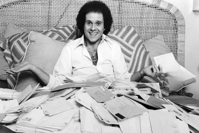 <p>Michael Ochs Archives/Getty</p> Richard Simmons at home in August 1980 in Los Angeles