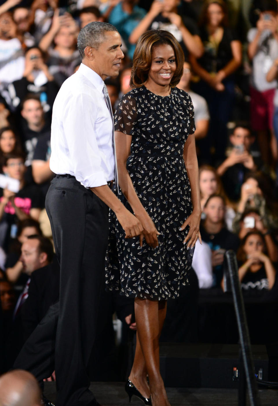 U.S.-Präsident Barack Obama und First Lady Michelle sprachen über die Wichtigkeit von Bildung in der Coral Reef Senior High School in Miami. Dabei war ihr modisches Bewusstsein nicht minder wichtig.
