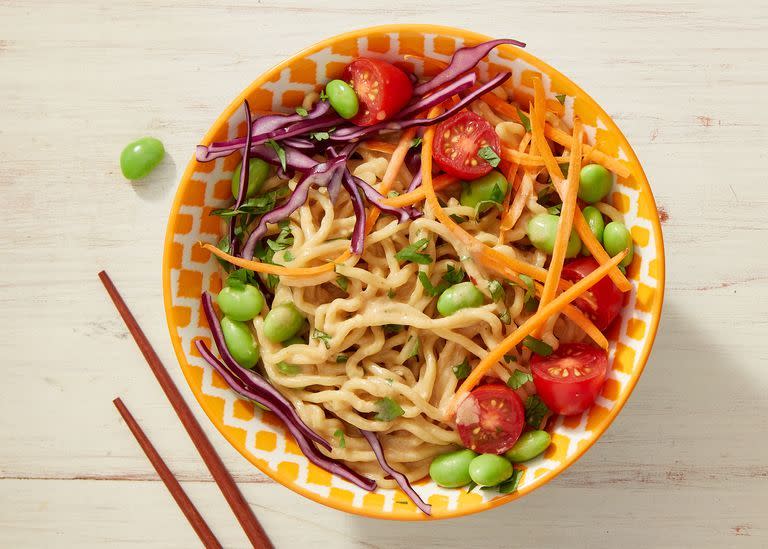 warm tahini ramen noodles