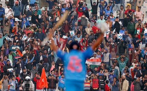 The India fans go wild - Credit: AP