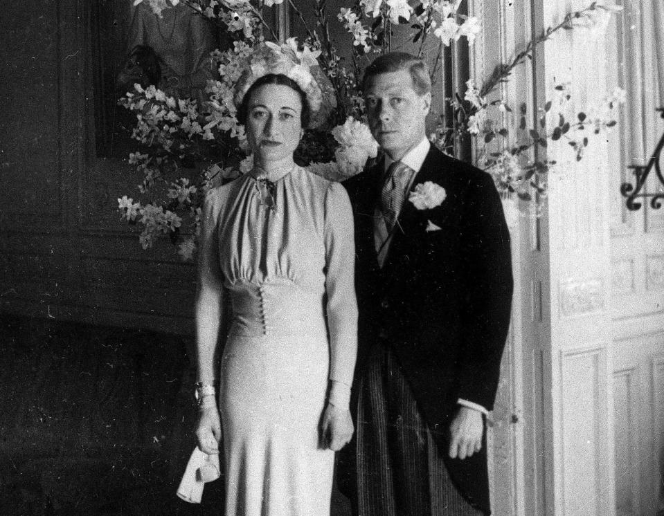 June 3, 1937: The Duke and Duchess of Windsor pose after their wedding at the Chateau de Cande near Tours in France. King Edward VIII provoked one of the greatest crises to face the modern British monarchy when he proposed to American Wallis Simpson shortly after he ascended to the throne in 1936.