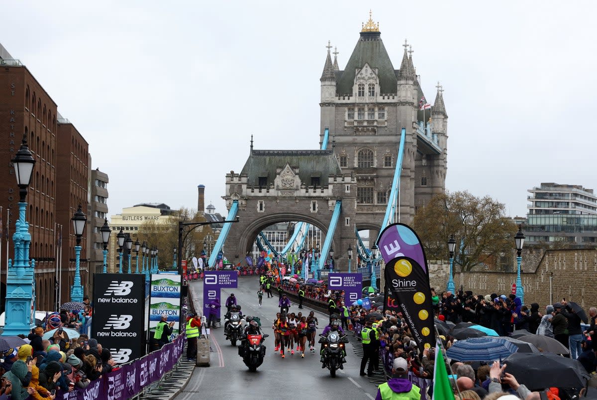 The course takes runners across Tower Bridge in central London (REUTERS)
