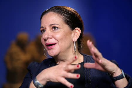 Cristina Kahlo, great-niece of Mexican artist Frida Kahlo, speaks during an interview with Reuters at the Frida Kahlo Museum, also known as "Casa Azul", in Mexico City, Mexico May 21, 2018. Picture taken May 21, 2018. REUTERS/Gustavo Graf