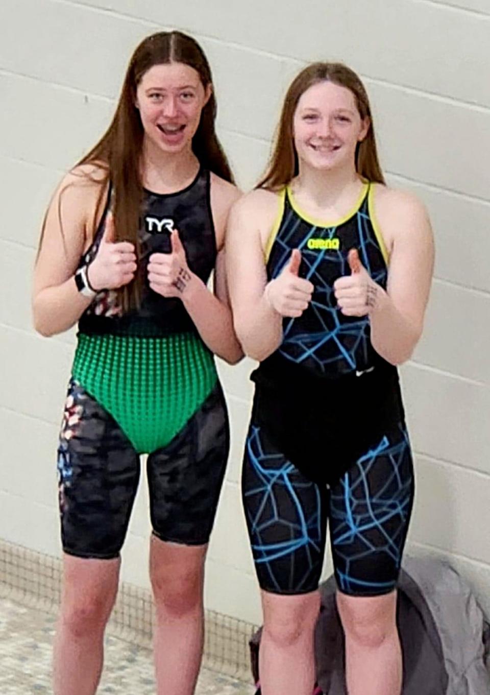 Both Ainsley Gump and Kaylee Draper took time out for a thumbs-up at the Zones Championships in Ohio.