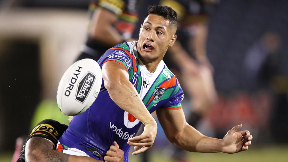 Seen here, Roger Tuivasa-Sheck in action for the Warriors in the NRL.