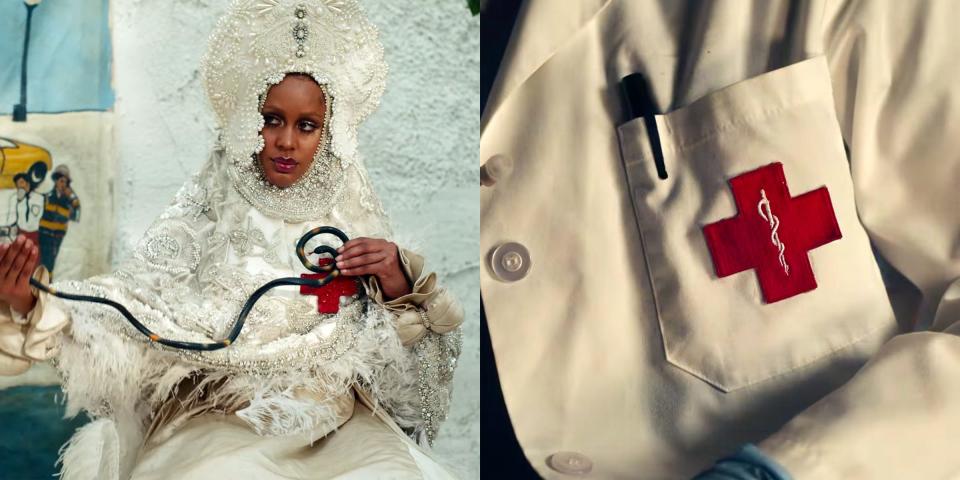 lady gaga 911 medical symbol