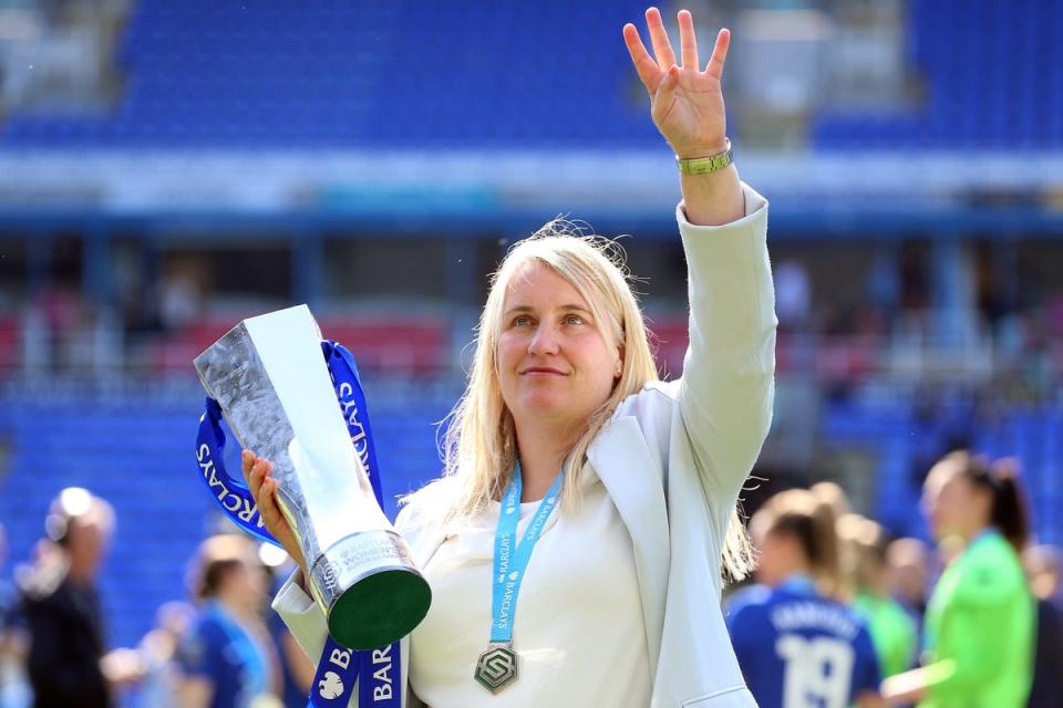 Emma Hayes has shone as a leader and innovative tactician, delivering six Women’s Super League titles, five FA Cups and two League Cups to date (PA)