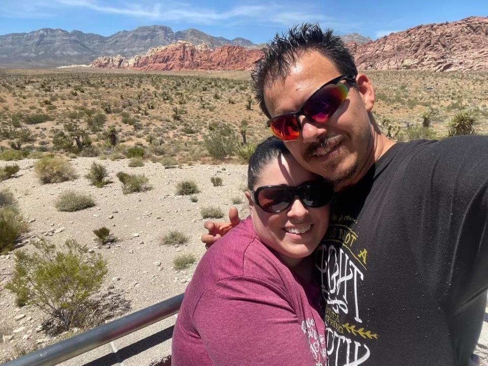 Karen Lopez and her husband, Jerry. Jerry was killed in a carjacking spree in the early morning hours of Dec./pp27./pp2023.