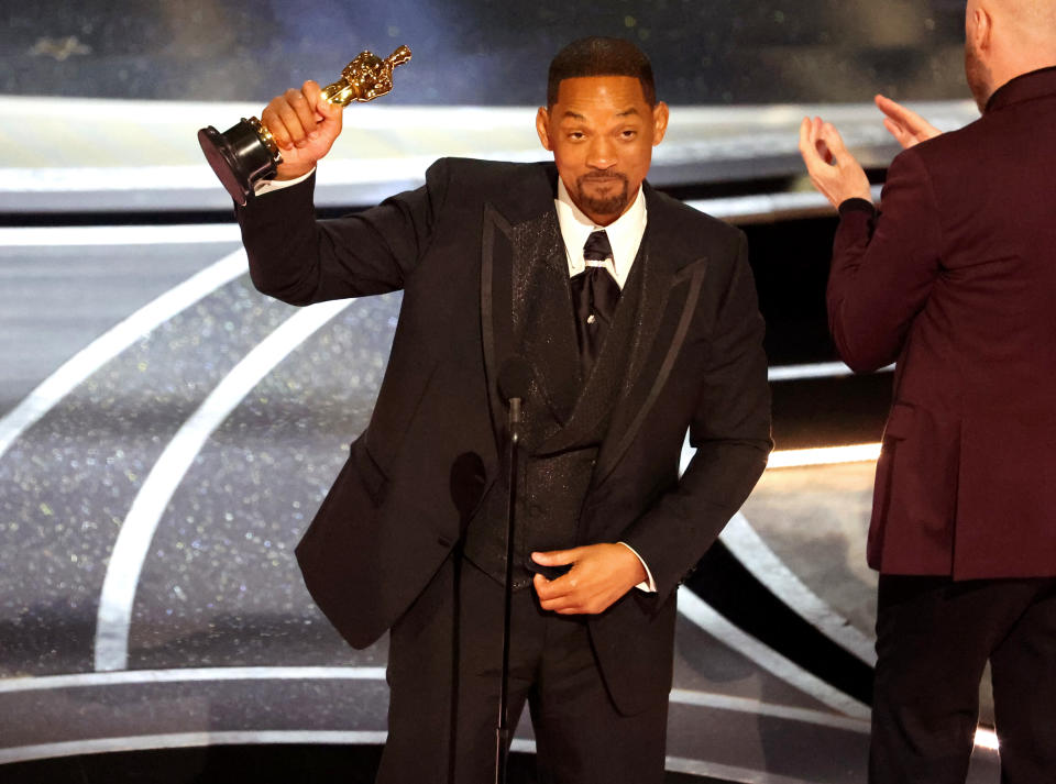 HOLLYWOOD, CA - March 27, 2022.  Will Smith accepts the award for Best Actor in a Leading Role for 