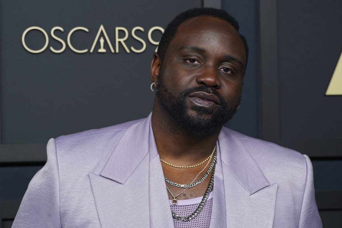 Brian Tyree Henry arrives at the 95th Academy Awards Nominees Luncheon on Monday, Feb. 13, 2023, at the Beverly Hilton Hotel in Beverly Hills, Calif. (Photo by Jordan Strauss/Invision/AP)